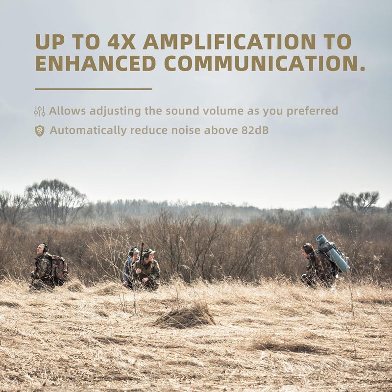 PROHEAR Electronic Ear Protection for Shooting with 4X Sound Amplification, Gun Range Hearing Protection Muffs, NRR 23dB Noise Reduction Headphones for Hunting, Brown - Image 3
